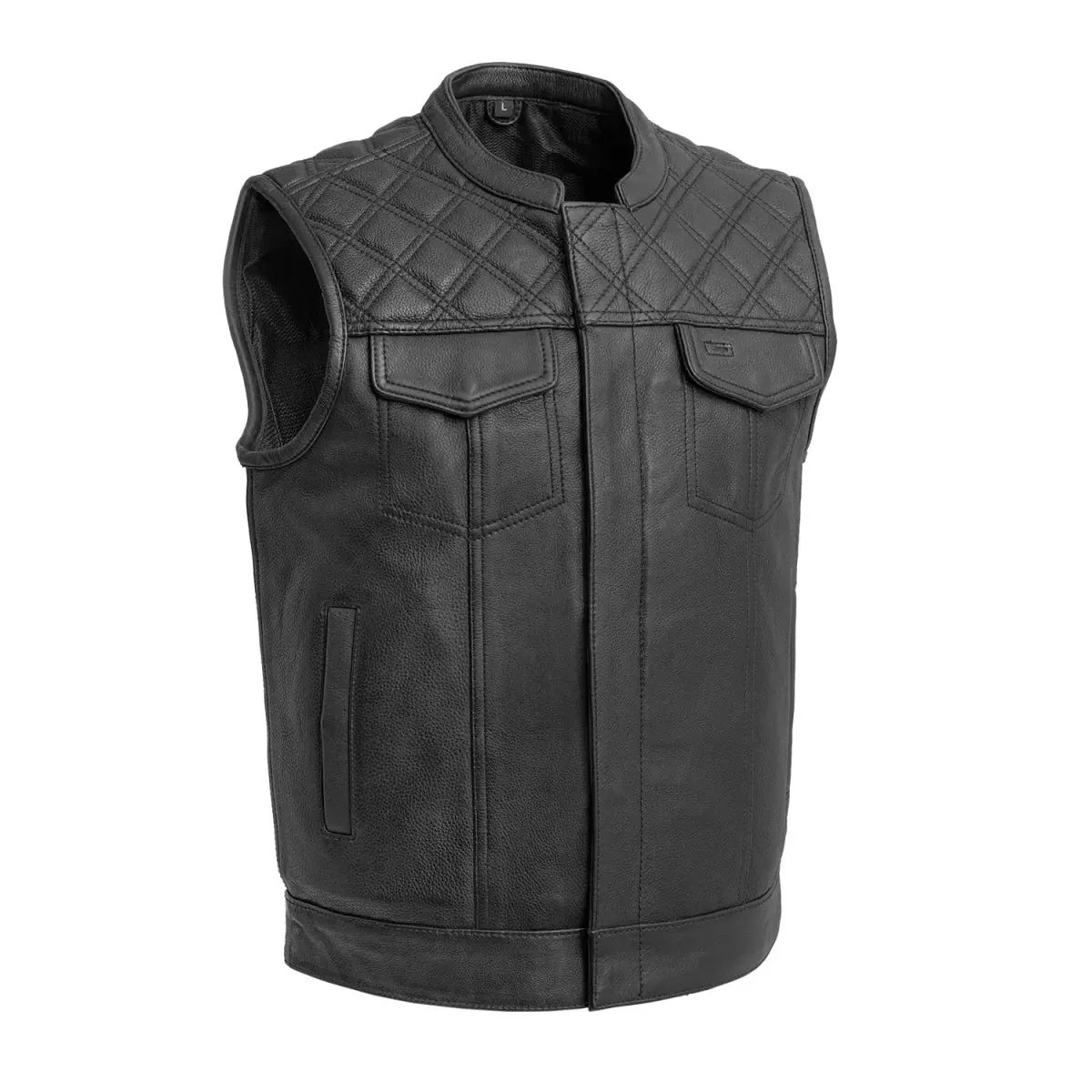 Downside Men's Motorcycle Leather Vest 1