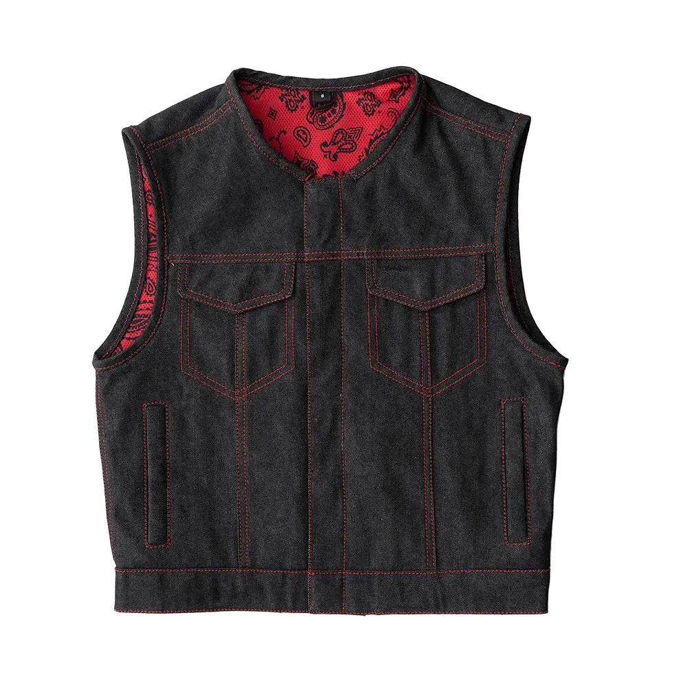 Ember Men's Motorcycle Denim Vest 1