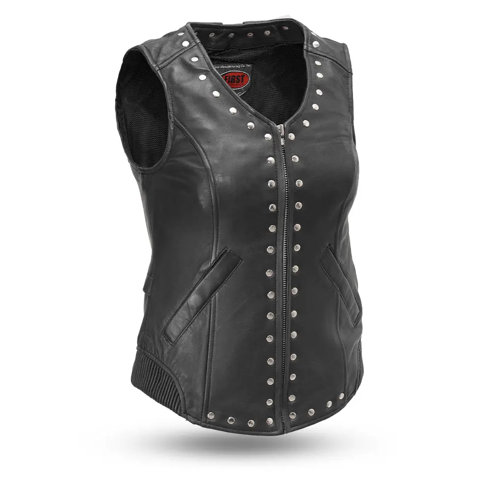Empress Women's Motorcycle Leather Vest 1