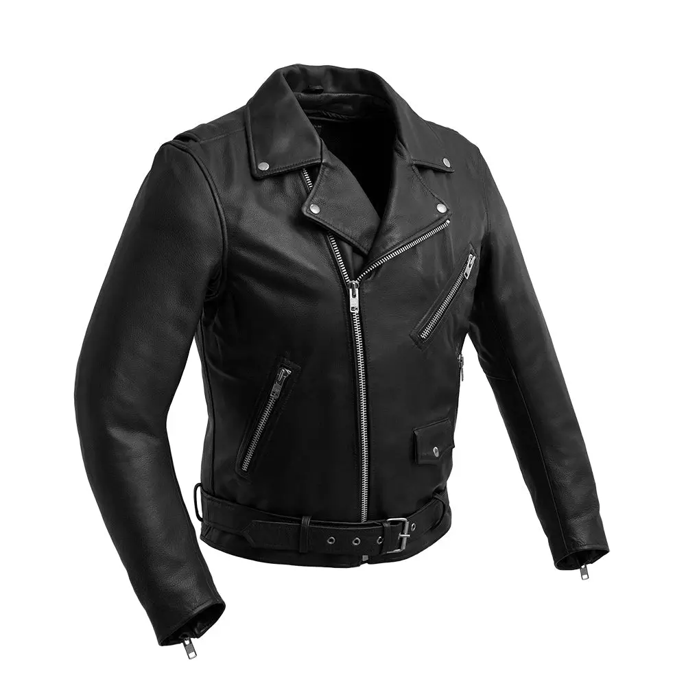 Fillmore Men's Motorcycle Leather Jacket Black 1