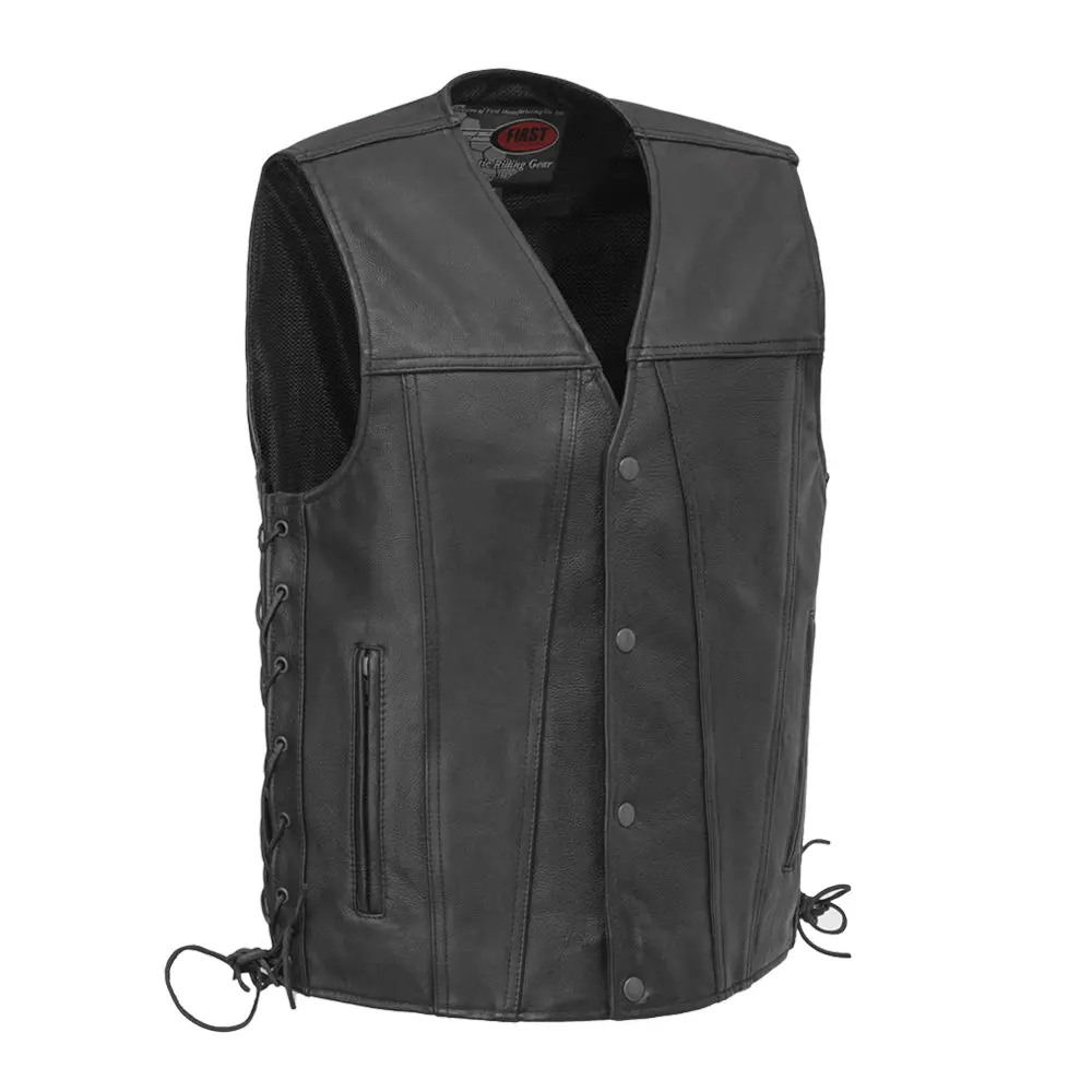 Gambler Men's Motorcycle Leather Vest 1