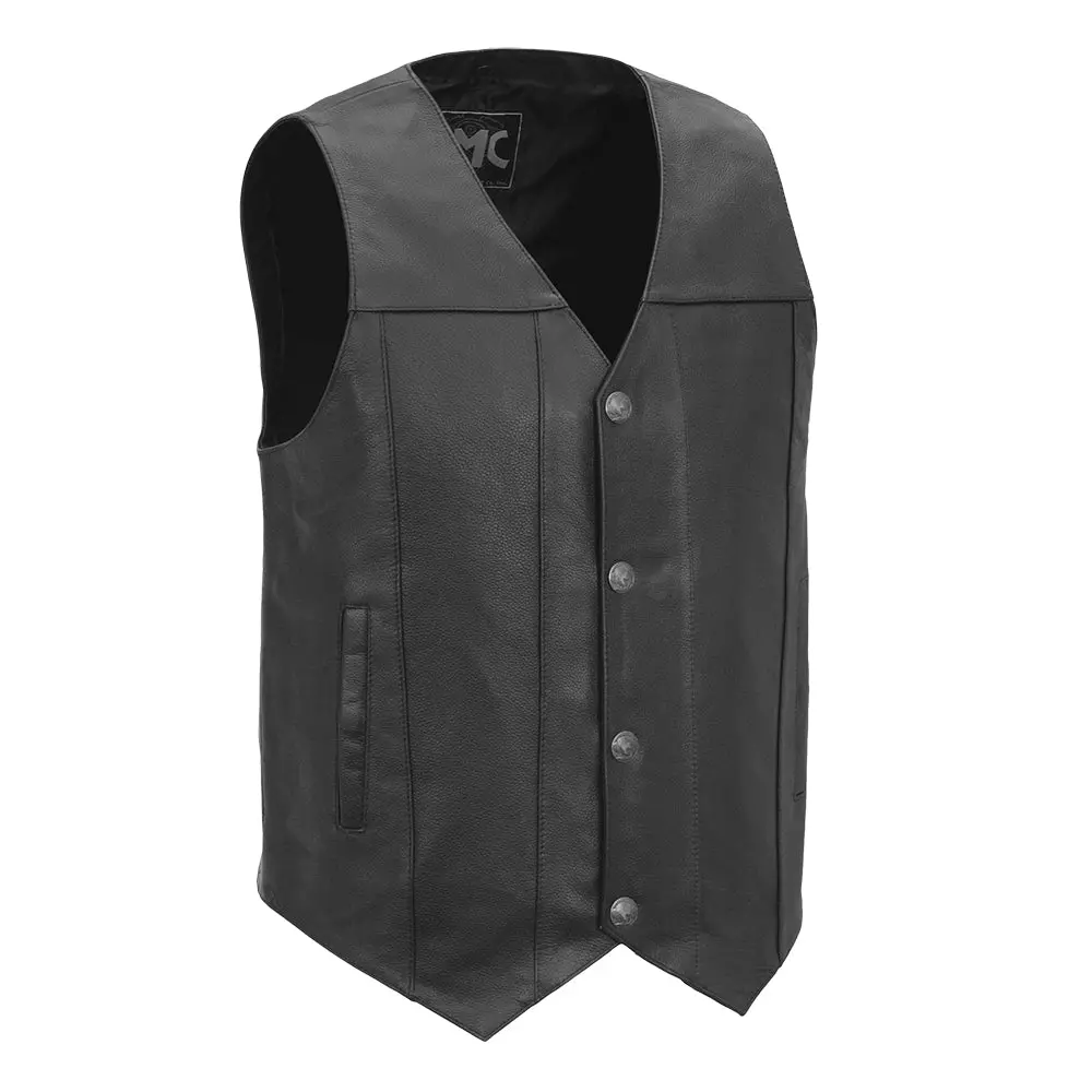 Gun Runner Men's Motorcycle Western Style Leather Vest 1