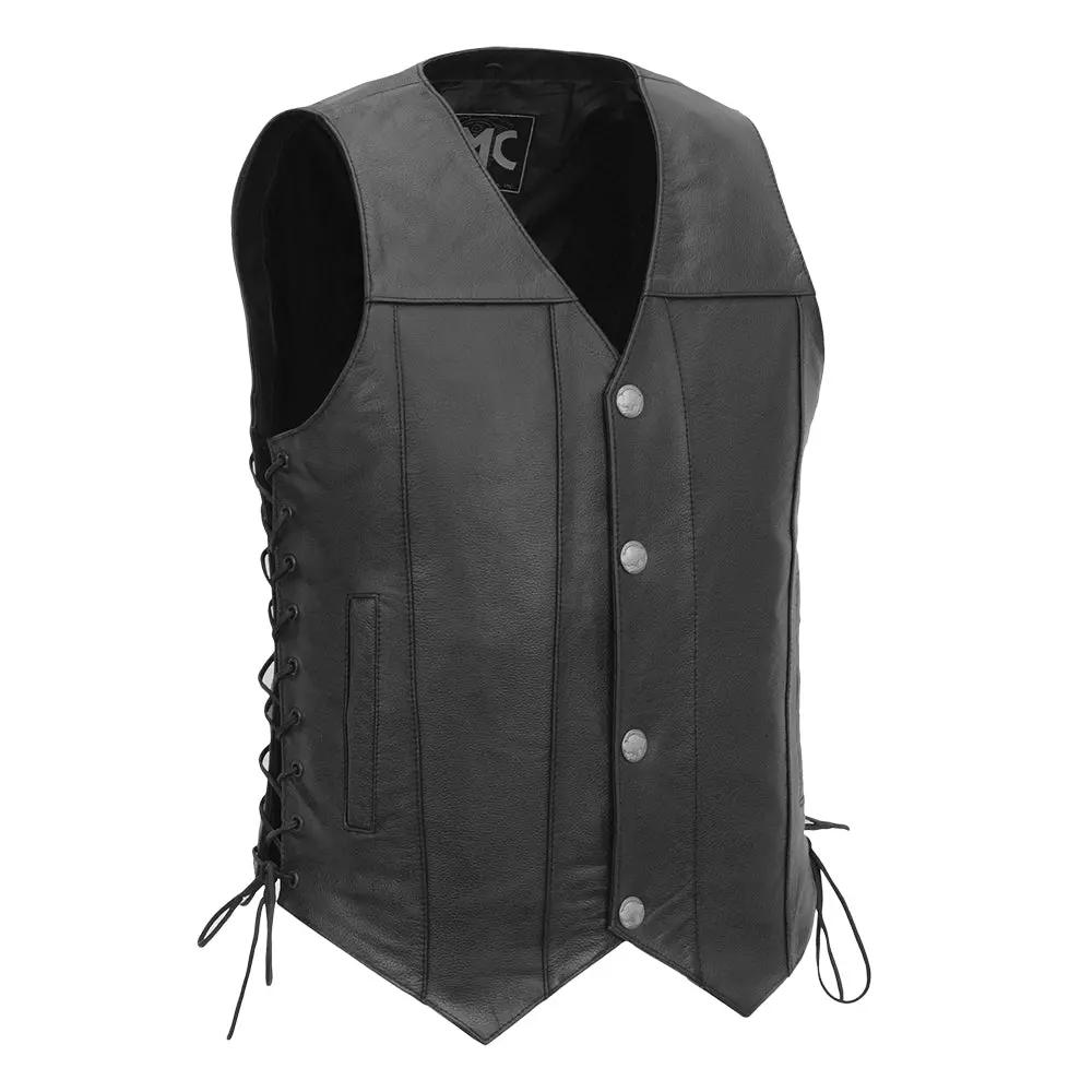 Gun Slinger Men's Motorcycle Western Style Leather Vest 1