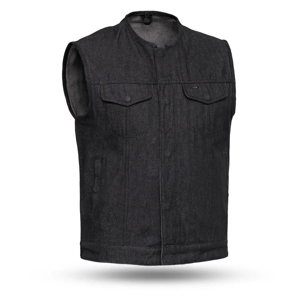 Haywood Men's Motorcycle Denim Vest - Black 1