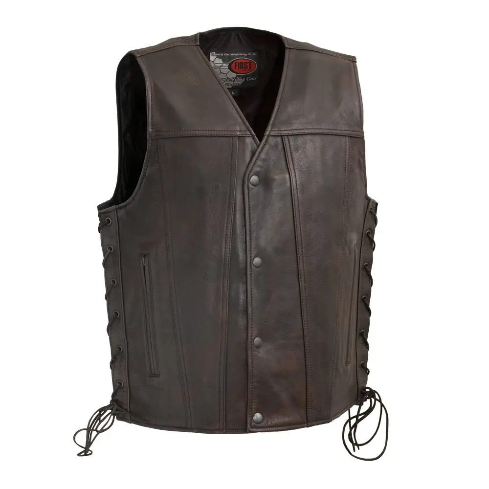 High Roller Men's Motorcycle Leather Vest 1
