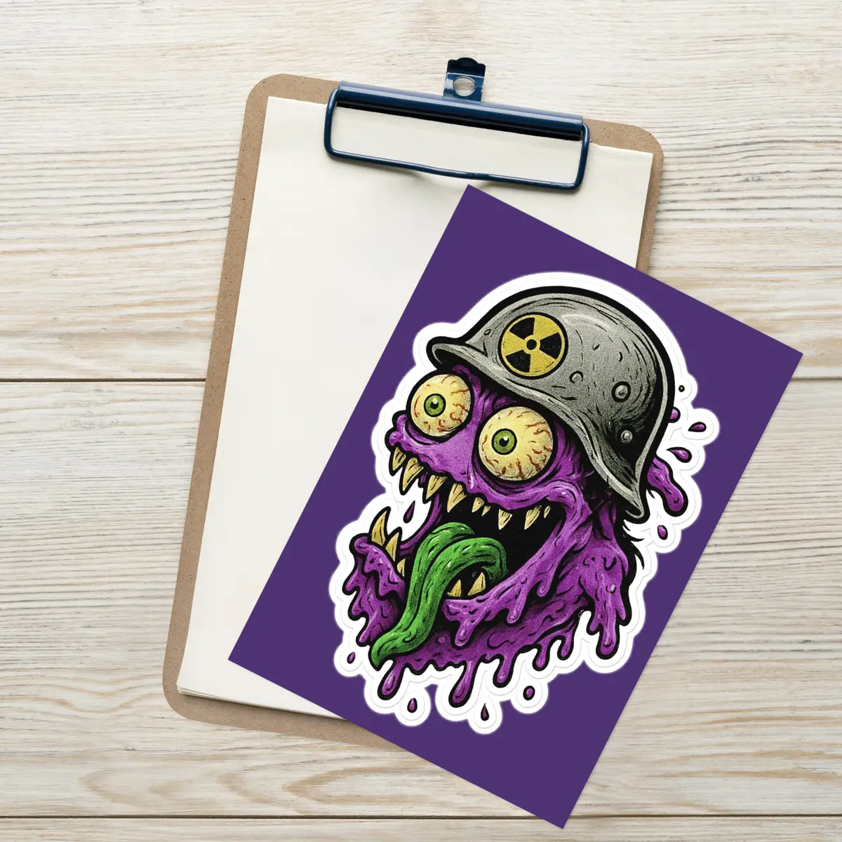 "Toxici-T!" Monster Head Sticker 1