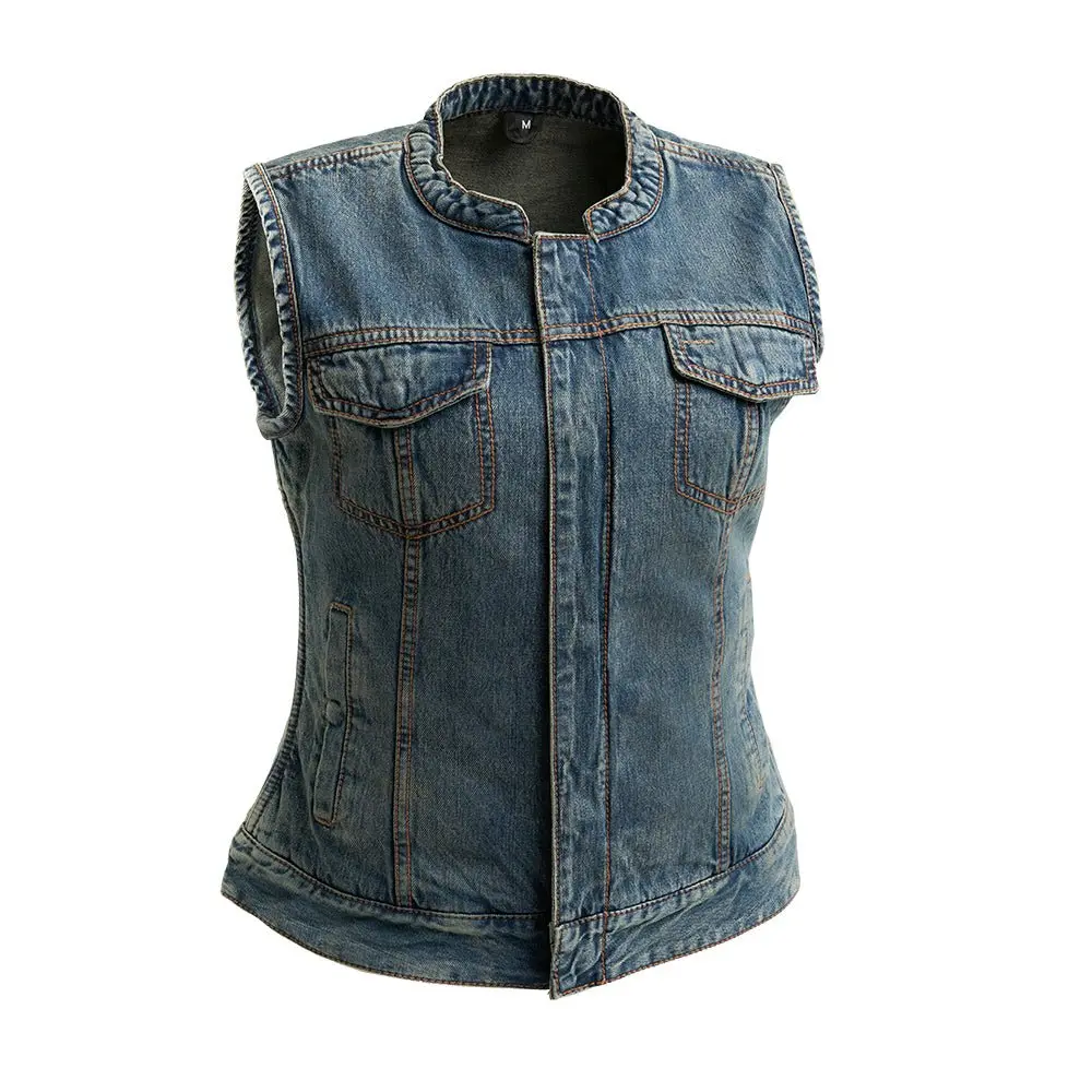 Lexy Women's Motorcycle Denim Vest 1