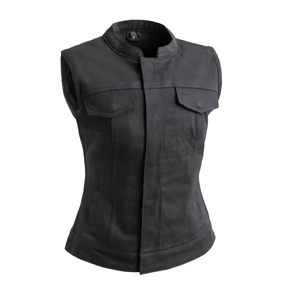 Lexy Women's Motorcycle Twill Vest 1