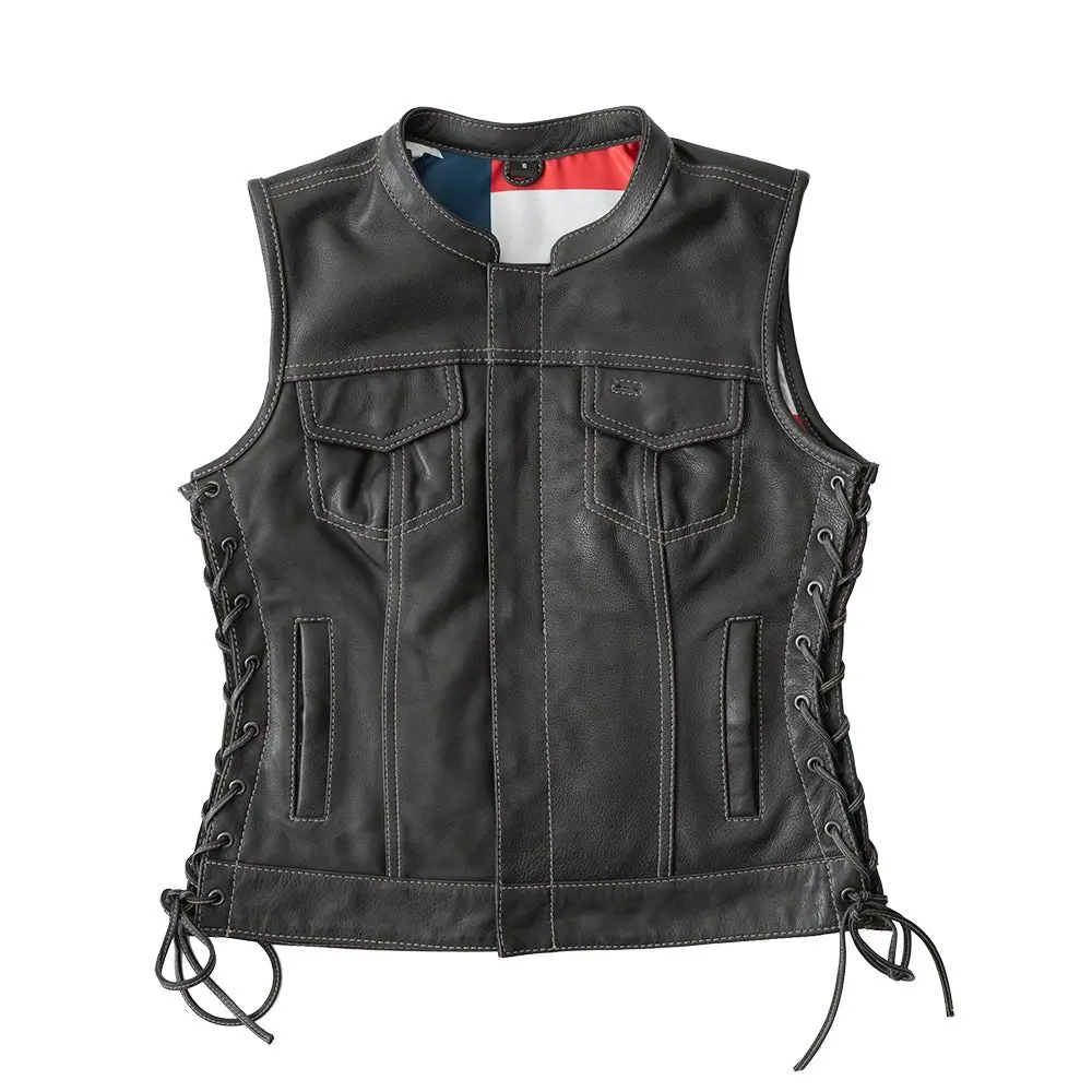 Liberty Women's Club Style Motorcycle Leather Vest - Limited Edition 1