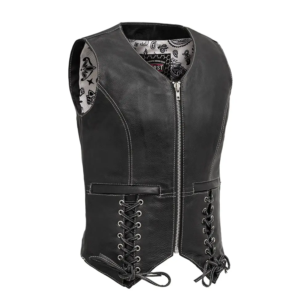 Love Lace Women's Motorcycle Leather Vest 1