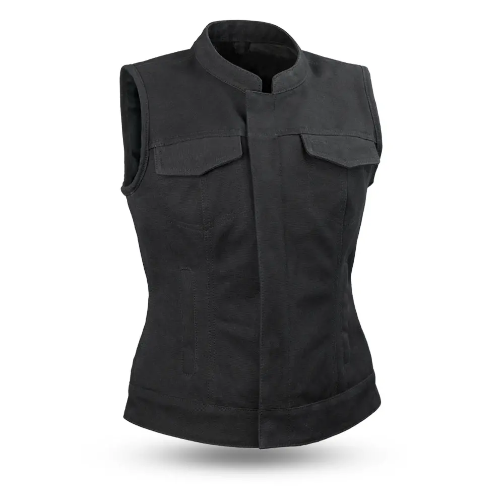 Ludlow Women's Motorcycle Canvas Vest 1