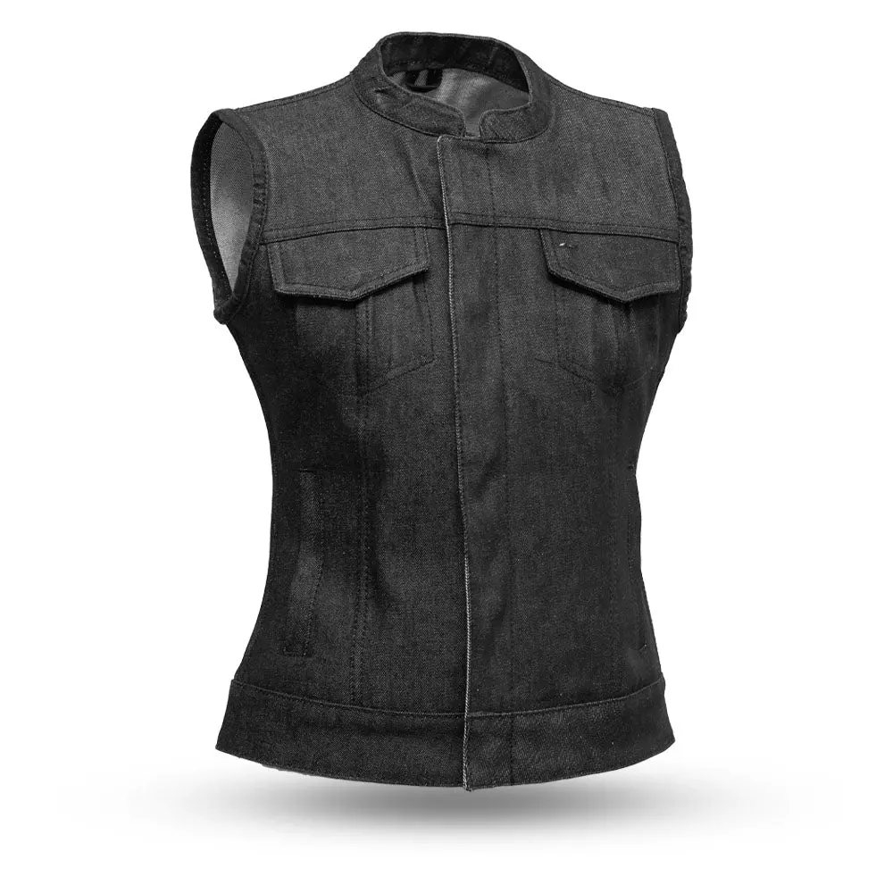 Ludlow Women's Motorcycle Denim Vest 1