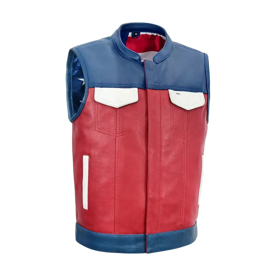 Patriot Rebel Men's Motorcycle Leather Vest 1