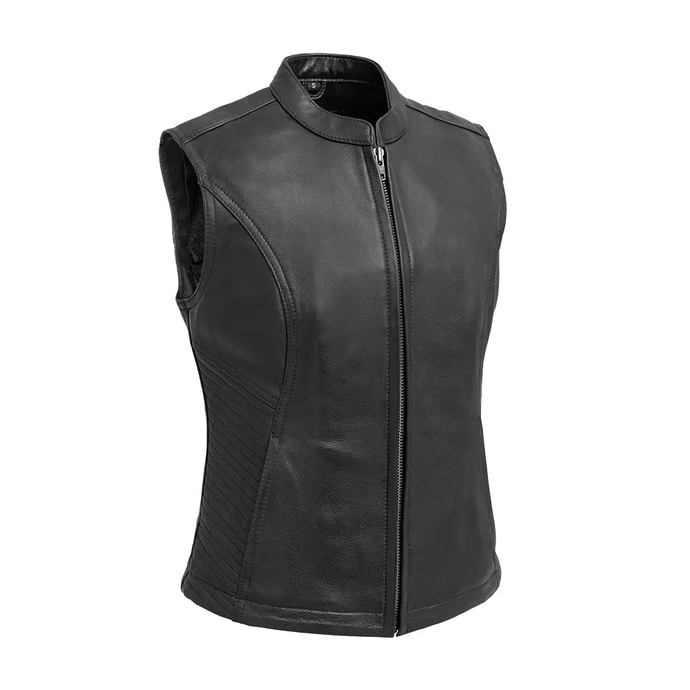 Nina Women's Motorcycle Leather Vest 1