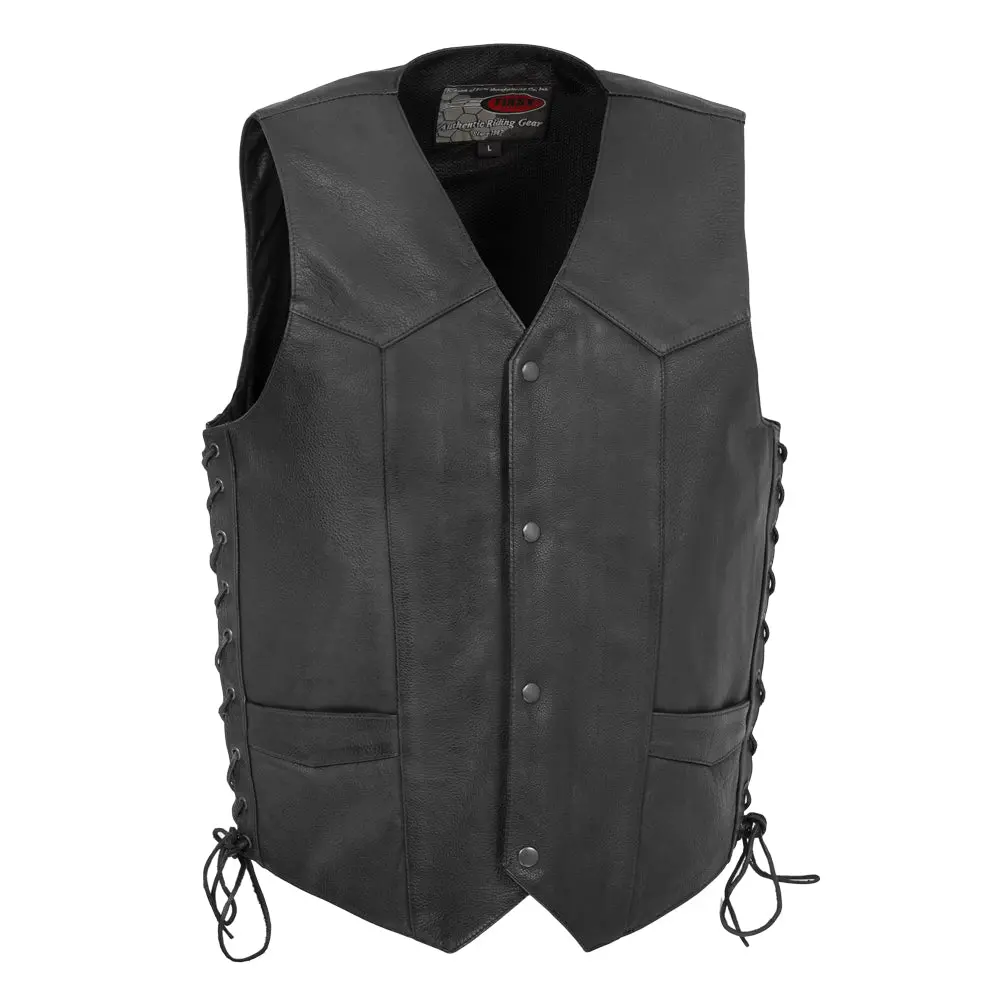 Rancher - Men's Motorcycle Western Style Leather Vest 1