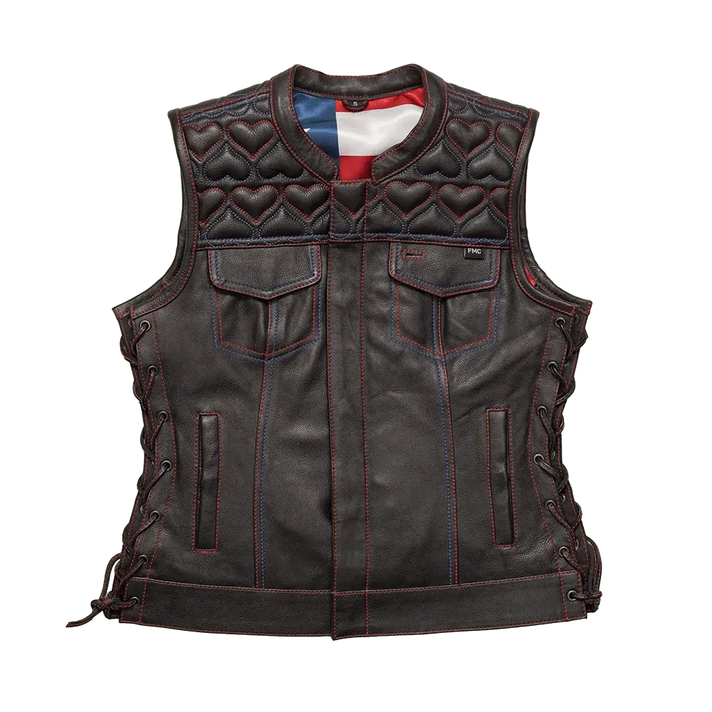 Rosie Women’S Motorcycle Leather Vest 1