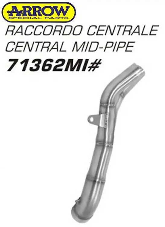 Arrow Yamaha Yzf R1 '07 2:1 Central Mid-Pipe For Arrow And Stock Mid-Pipe 71362Mi 1
