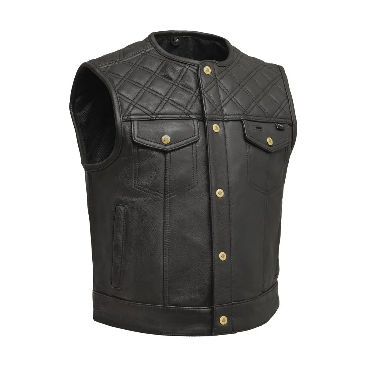 Shell Shock Men's Motorcycle Leather Vest (Limited Edition) 1