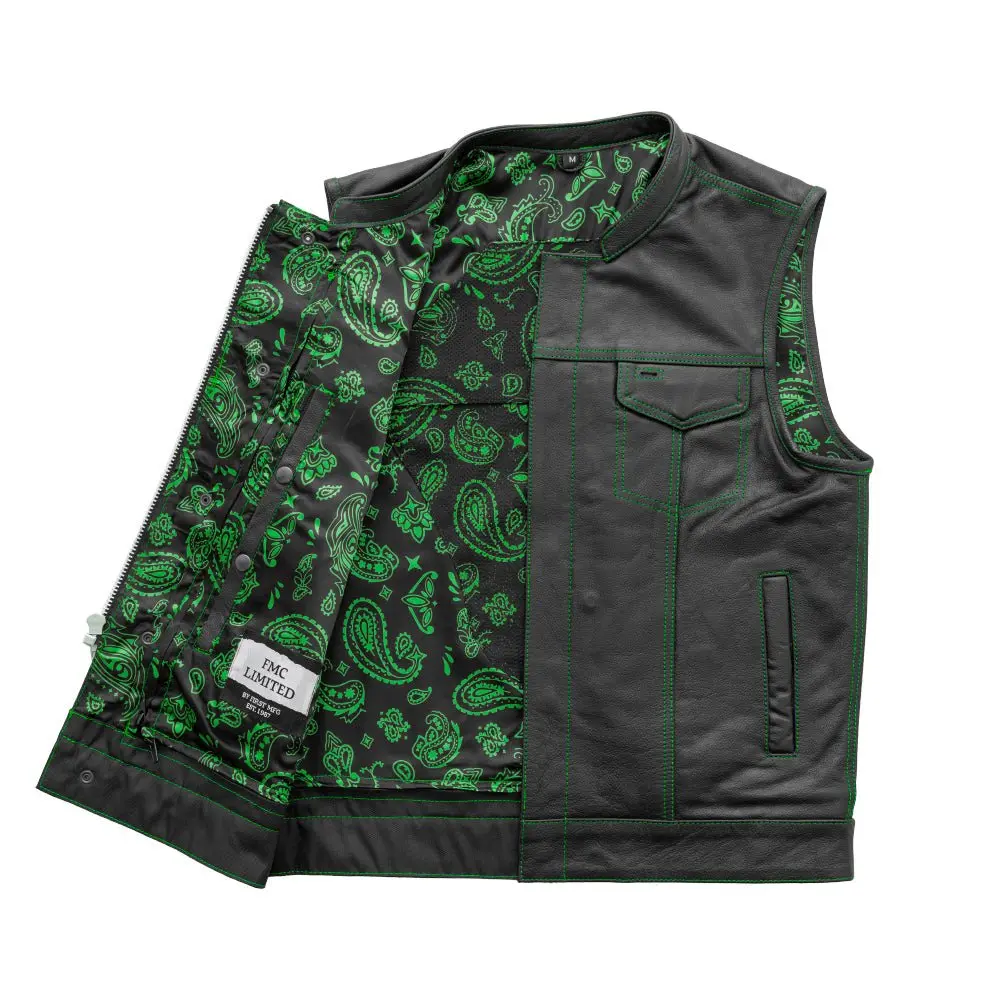 The Cut Men's Motorcycle Leather Vest, Multiple Color Options 2