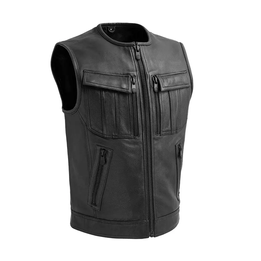 Unbeatable Men's Motorcycle Leather Vest 1
