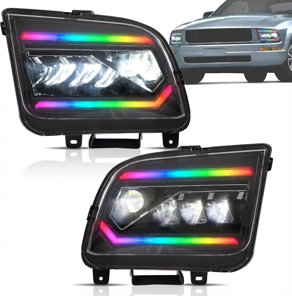 Ntxglow Rgb Led Headlights (2005 - 2009 Ford Mustang) 1