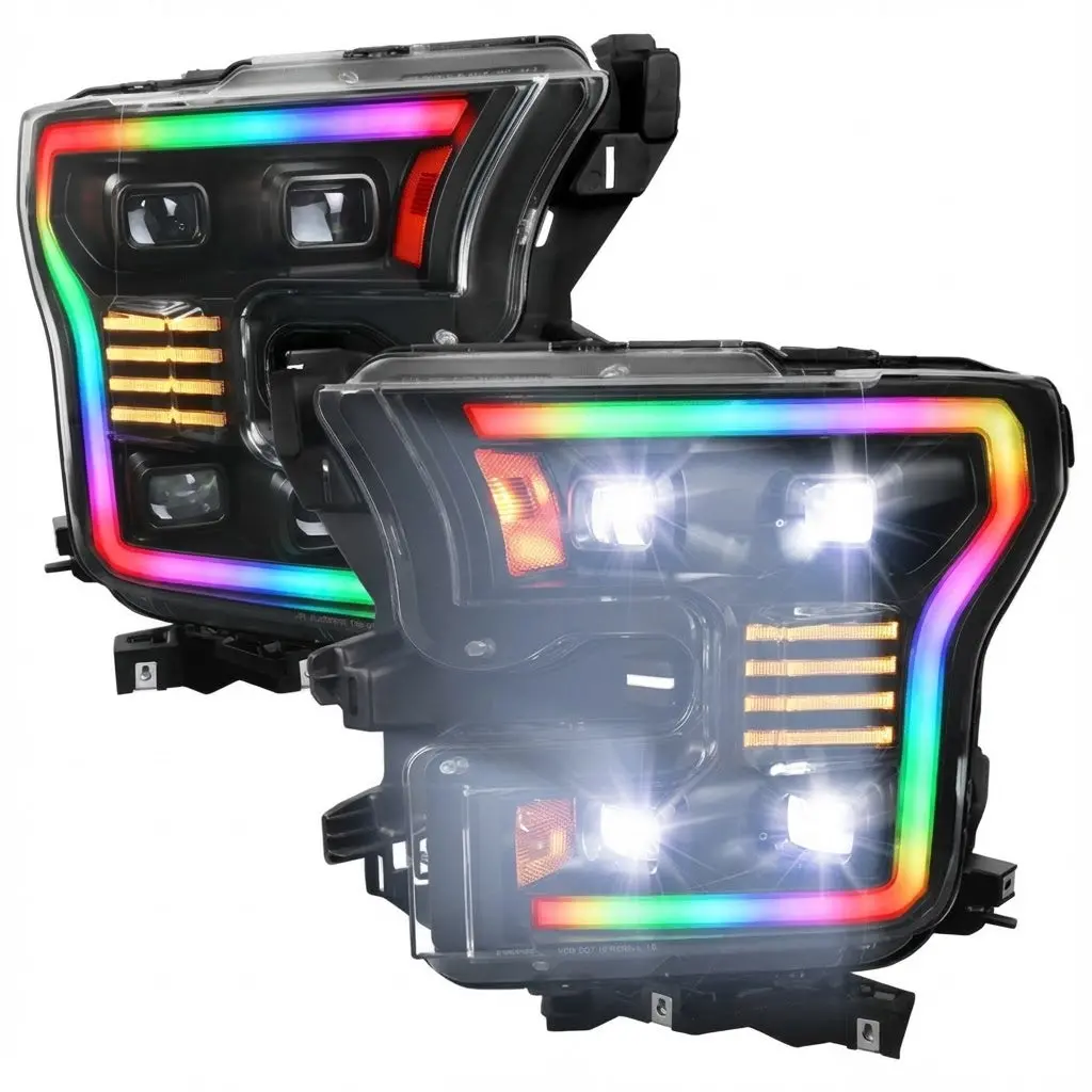 Ntxglow Rgb Led Headlights (2015 - 2017 Ford F150) 1