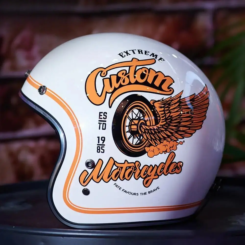 Fiberglass Retro Motorcycle Helmet 1