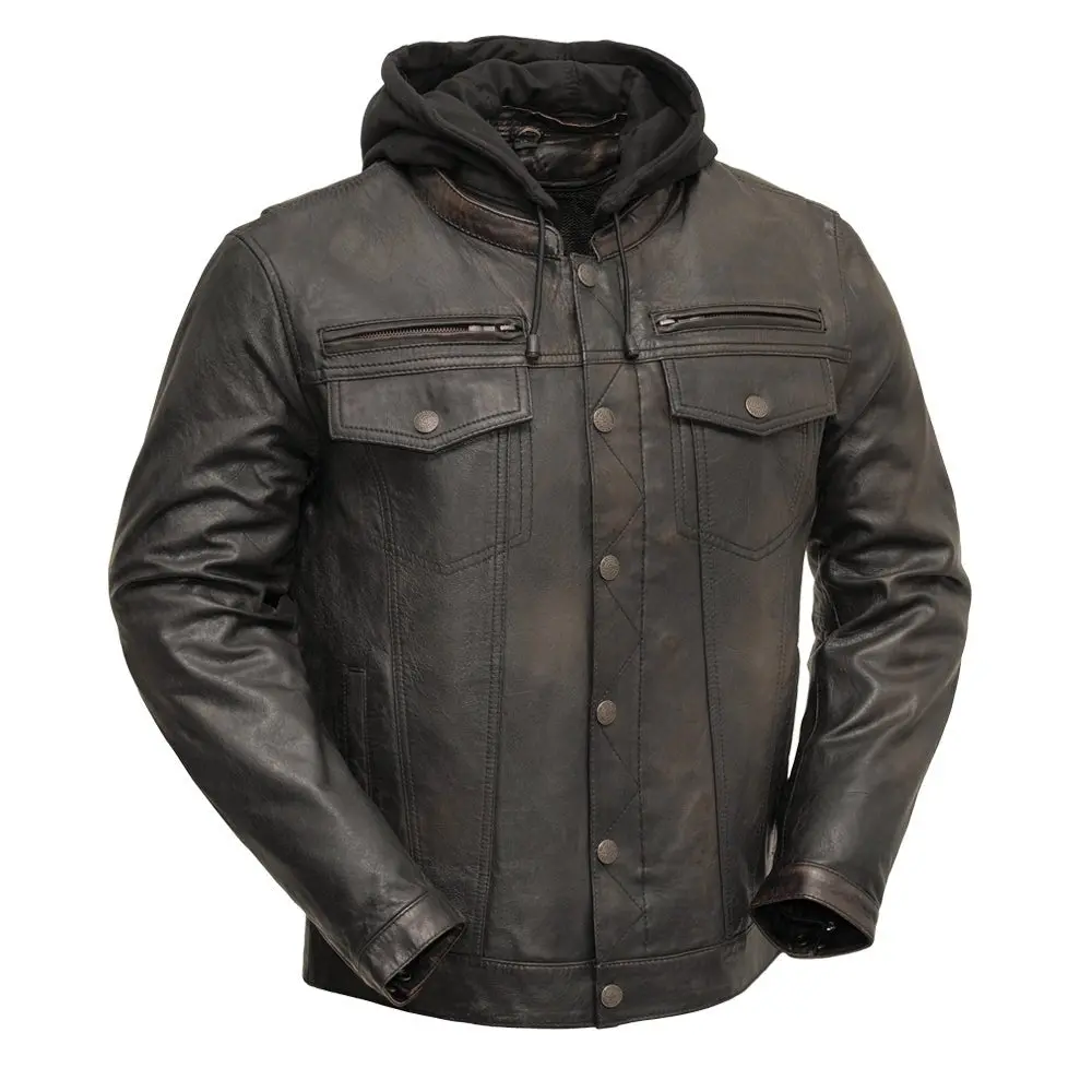 Vendetta Men's Motorcycle Leather Jacket 1