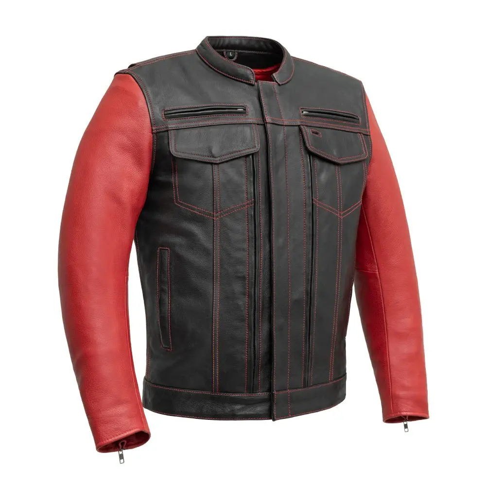 Vincent Men's Cafe Style Leather Jacket 1